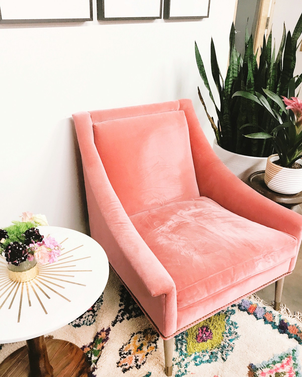 Velvet Curve Accent Chair
